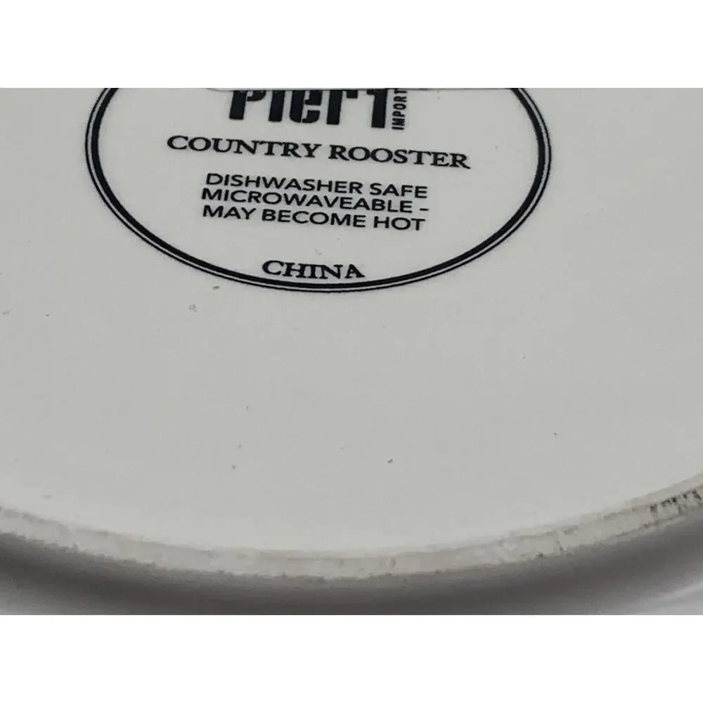 Pier 1 Country Rooster Ceramic‎ Lunch Serving Bowl 8